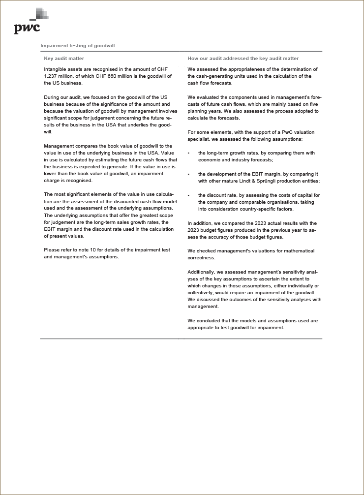 Report on the audit of the consolidated financial statements (Photo)