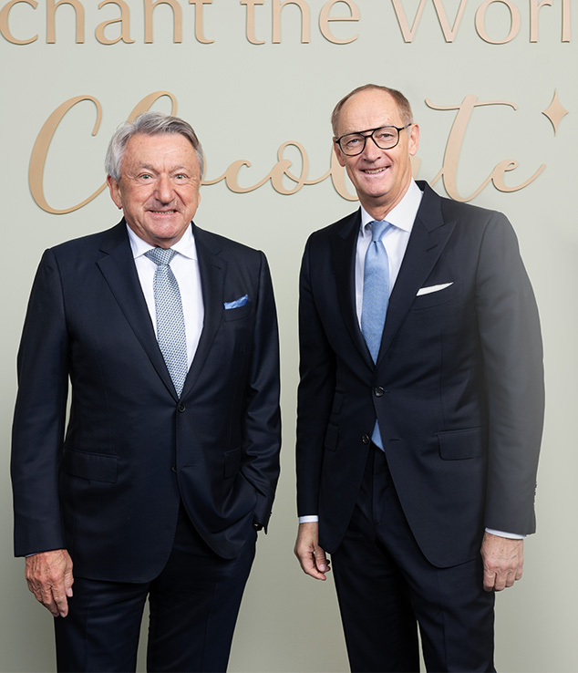 Dr Adalbert Lechner, CEO, and Ernst Tanner, Executive Chairman of the Board of Directors of the Lindt & Sprüngli Group, at the Lindt Home of Chocolate in Kilchberg, Switzerland (Photo)