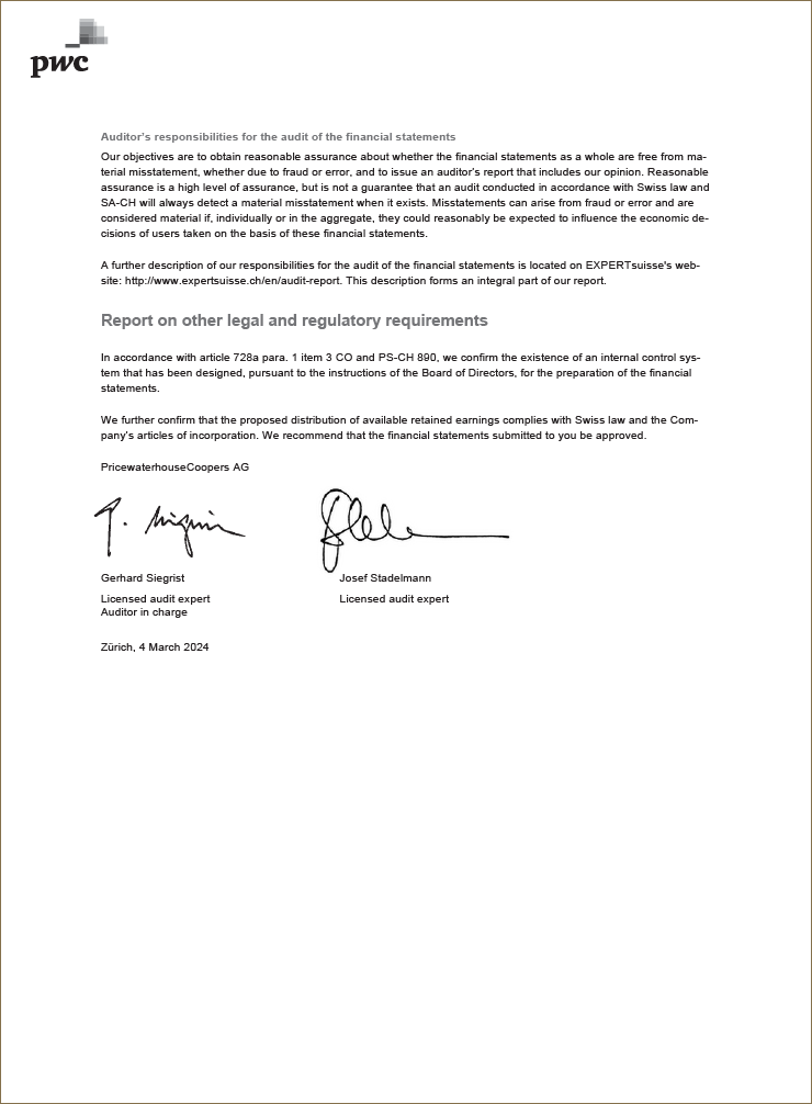 Report on the audit of the financial statements (Photo)