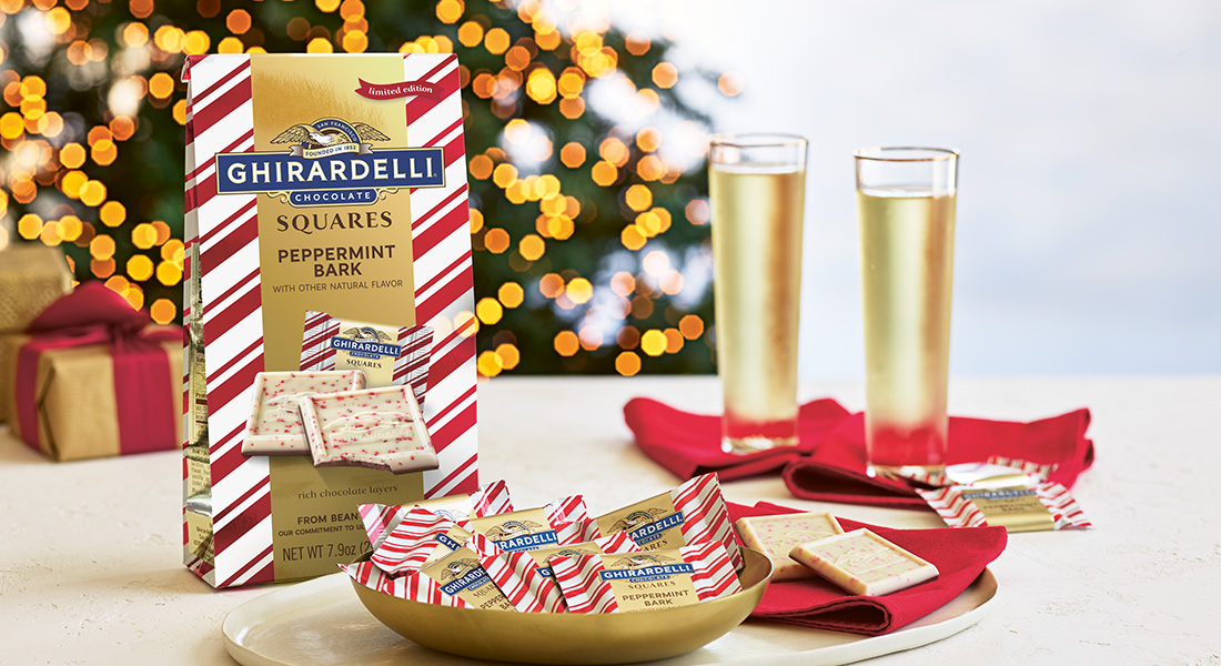 GHIRARDELLI Chocolate Squares peppermint bark Produktfoto (Foto)