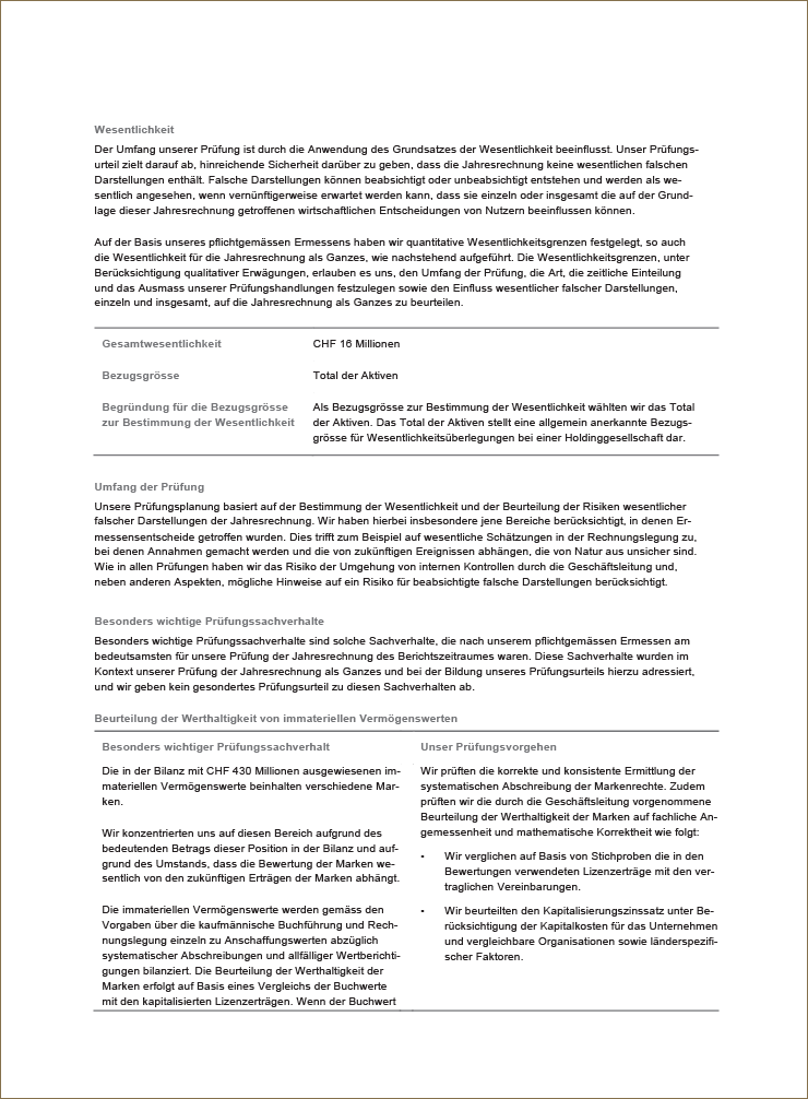 Bericht zur Prüfung der Jahresrechnung (Foto)